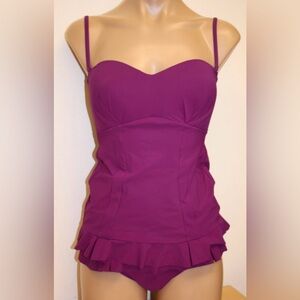 Profile by Gottex‎ Tankini Bikini Swimsuit size 10 in rich berry color